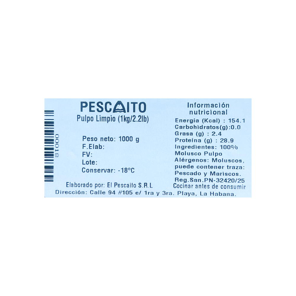 Pulpo limpio Pescaito (1 kg / 2.2 lb) - Miniatura 4