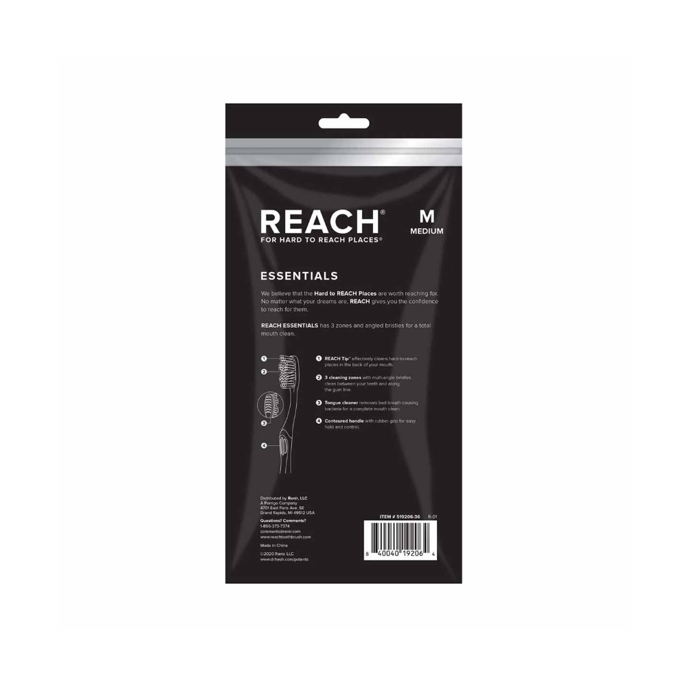 Cepillo de dientes manual con protector Reach Essentials (6 U) - Miniatura 2