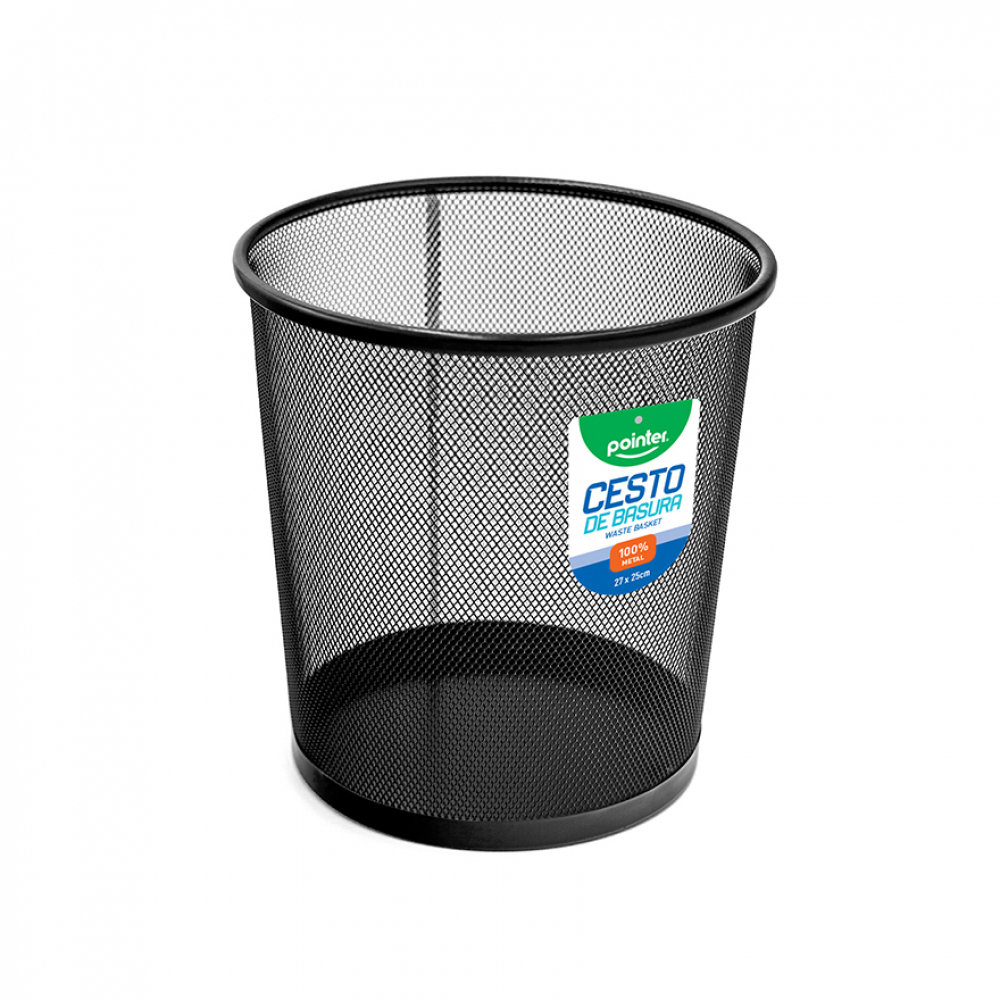Cesto metálico para basura color negro Pointer - Miniatura 3