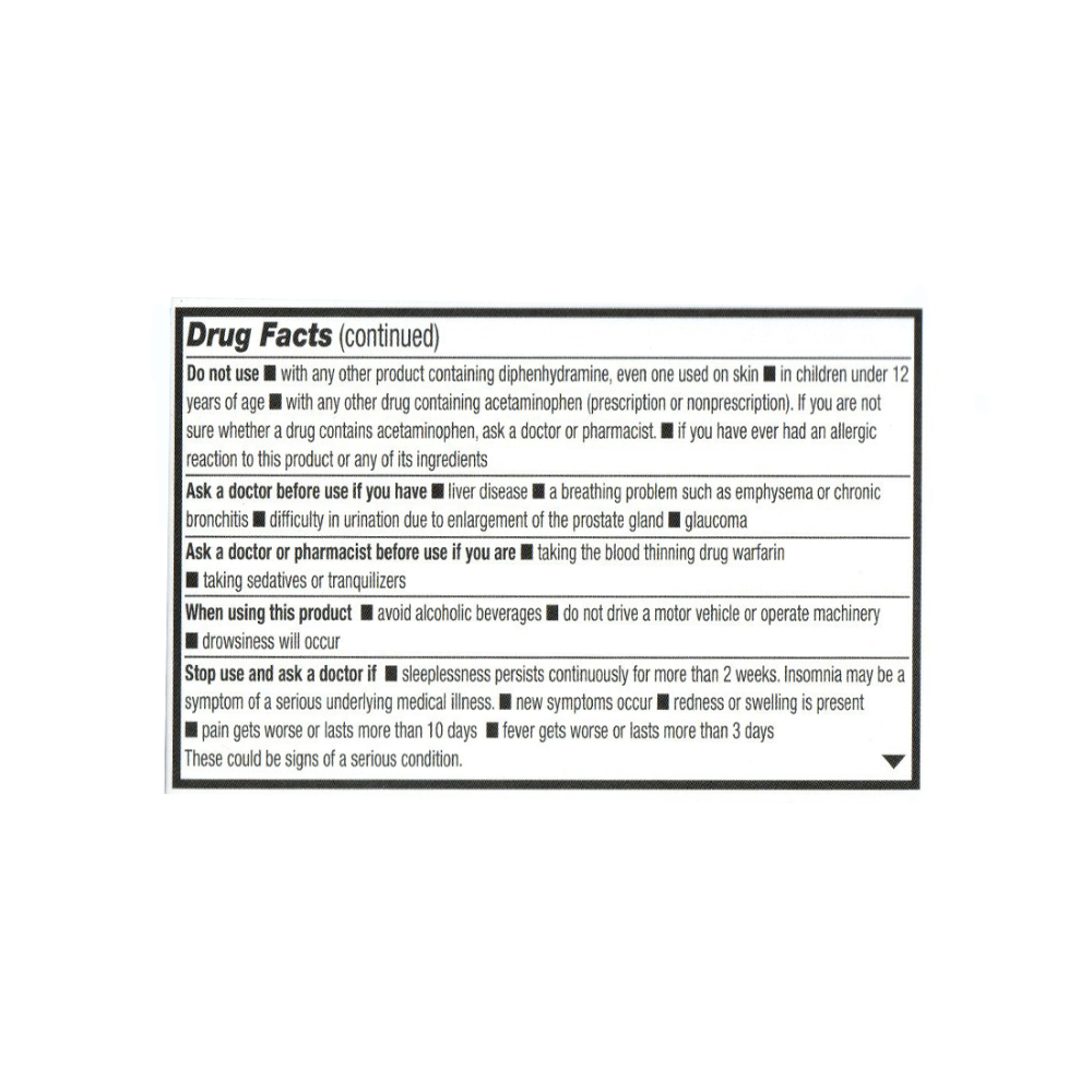 Acetaminofén 500 mg + Clorhidrato de difenhidramina 25 mg Major (50 tabletas) - Miniatura 3