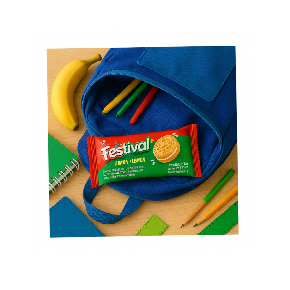 Galletas dulces rellenas con crema sabor limón Festival (403 g / 14.2 oz) - Miniatura 3