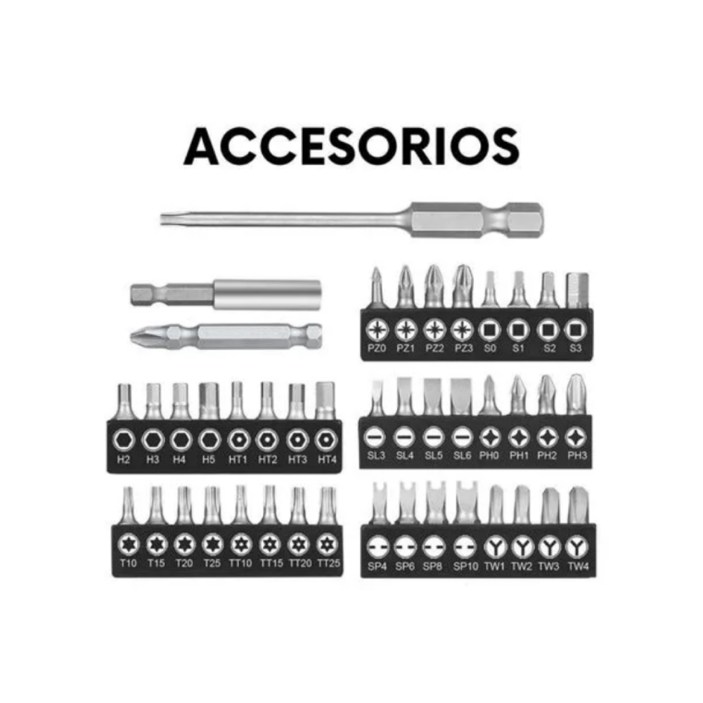 Destornillador inalámbrico de 4 V con juego de puntas de 43 piezas Total Tools TSDLI04062 - Miniatura 3