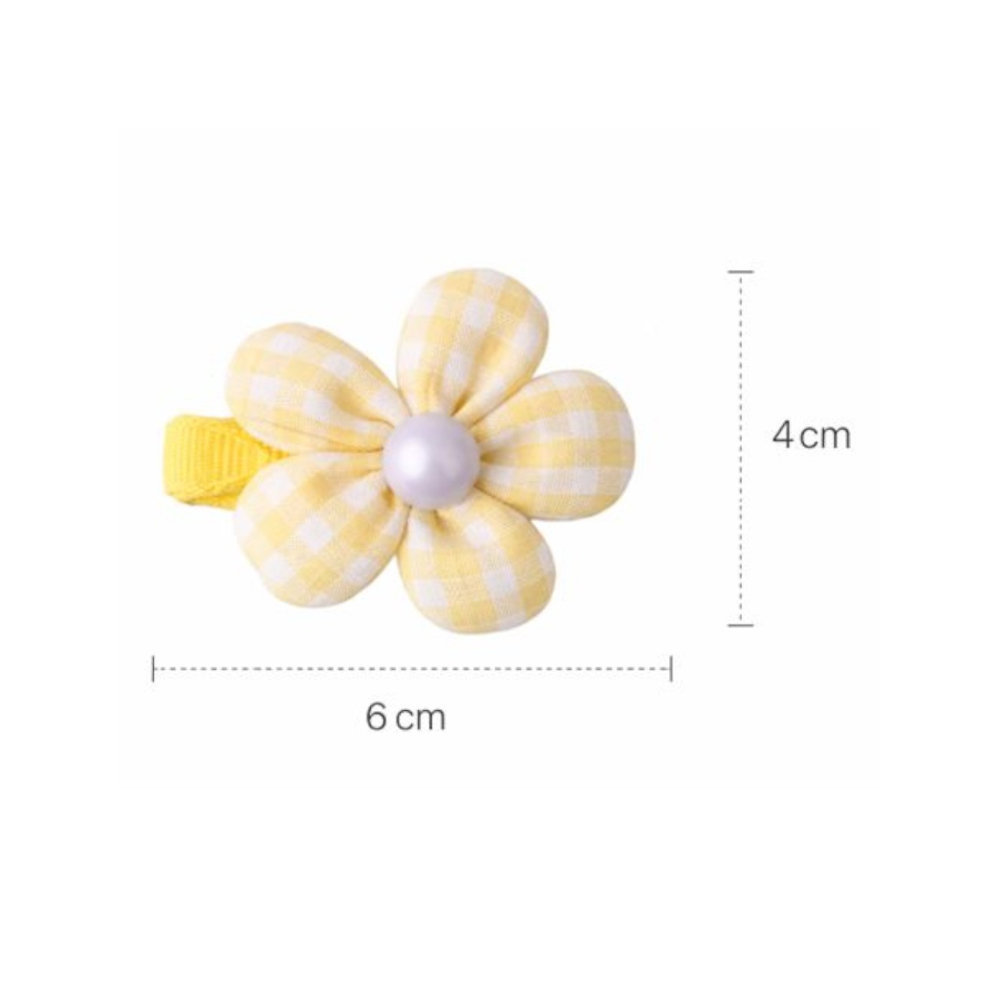 Set de Lazos amarillos con perlas y flores Shein (10 U) - Miniatura 3