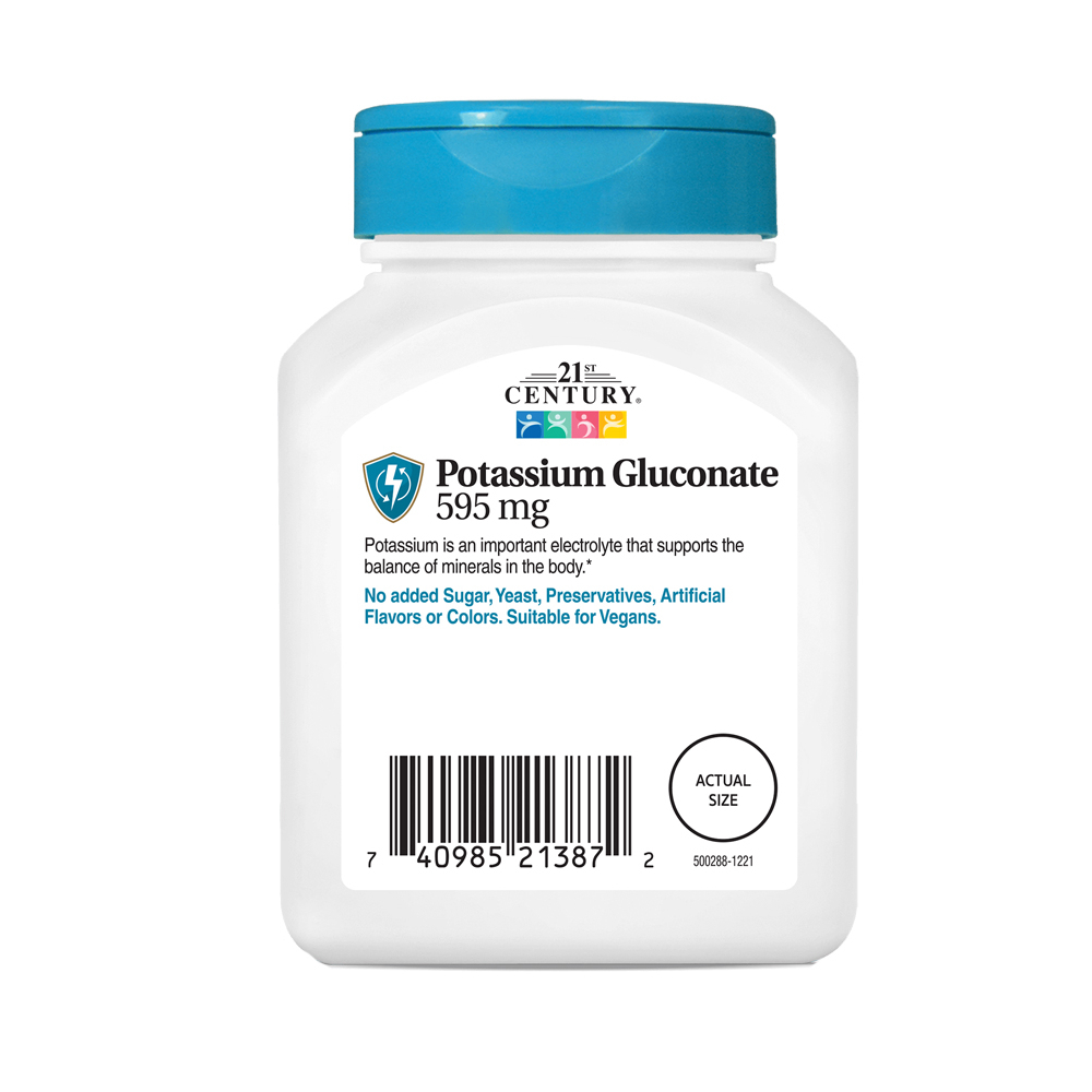 Gluconato de Potasio 595 mg 21st Century (110 tabletas) - Miniatura 2