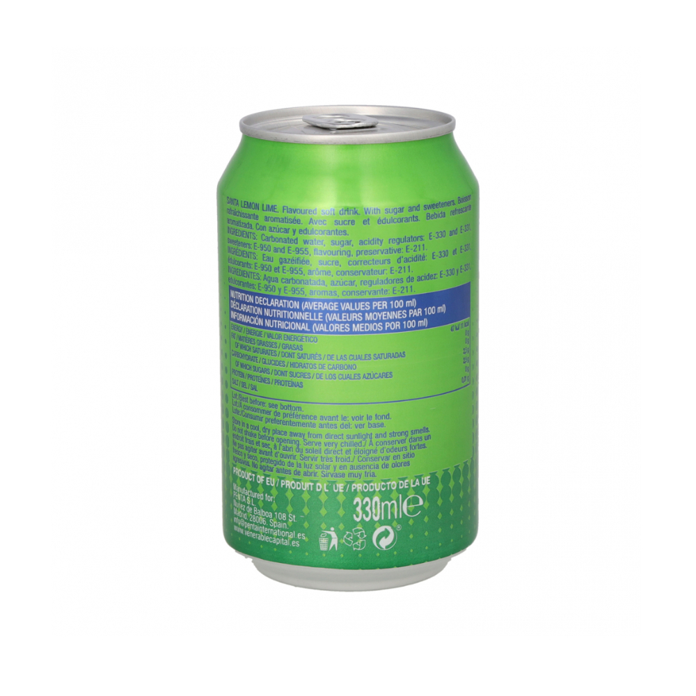 Refresco gaseado de limón y lima Santa (6 x 330 ml) - Miniatura 3