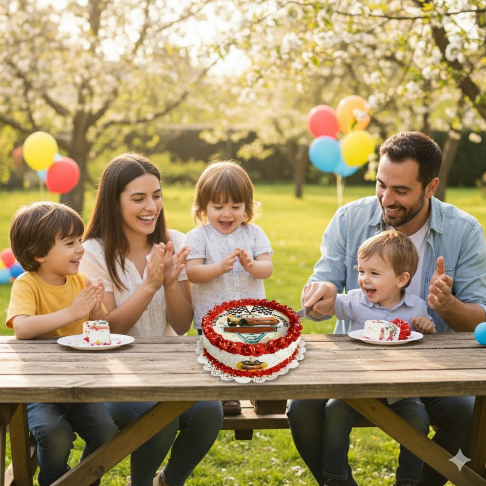 Cake de nata temática rayo McQueen MCH Panadería (10 personas) - Miniatura 4