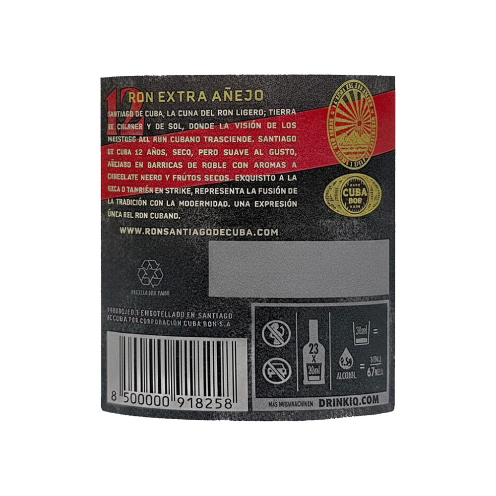Ron Extra Añejo 12 años Santiago de Cuba (700 ml) - Miniatura 3
