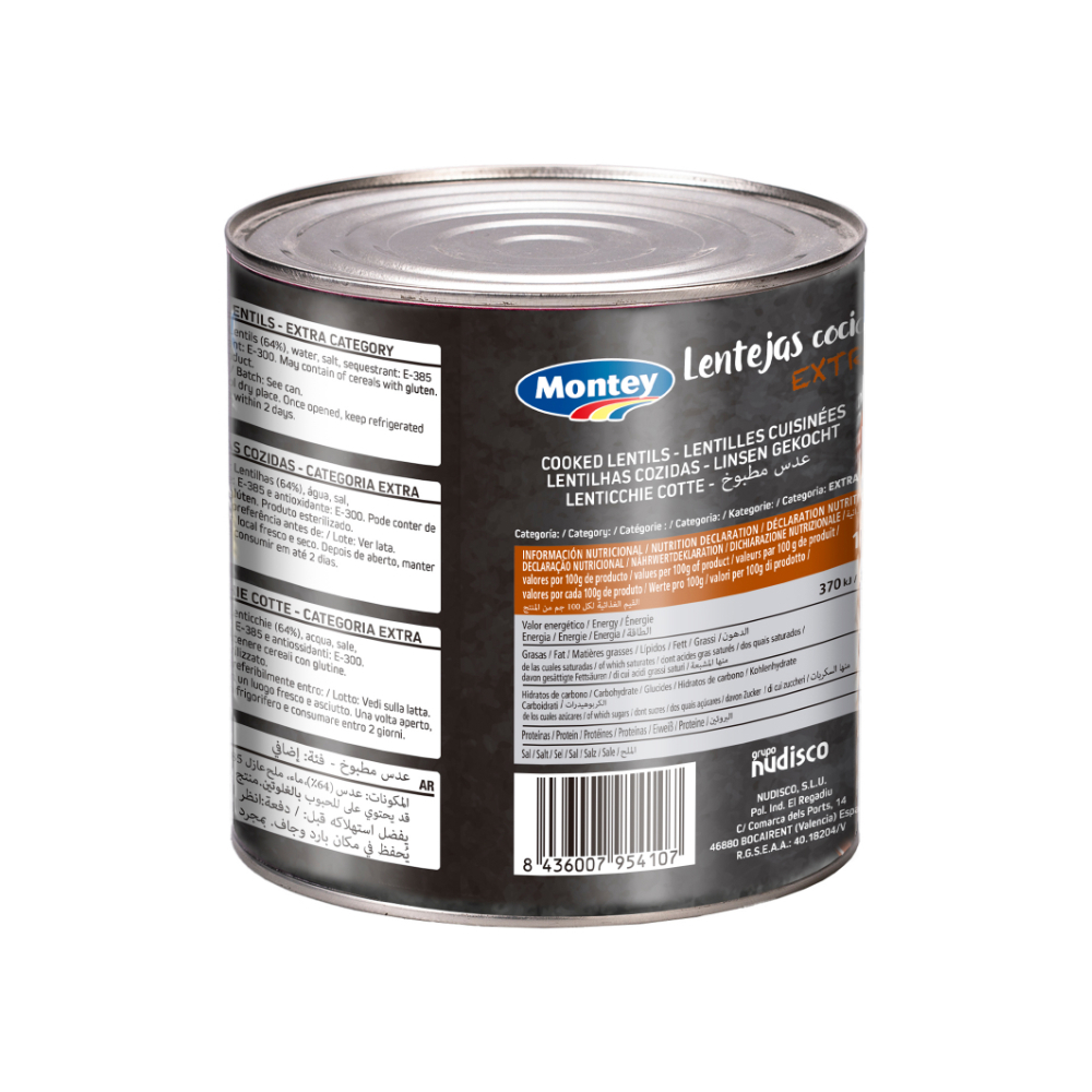 Lentejas cocidas Montey (2.5 Kg / 5.5 lb) - Miniatura 2