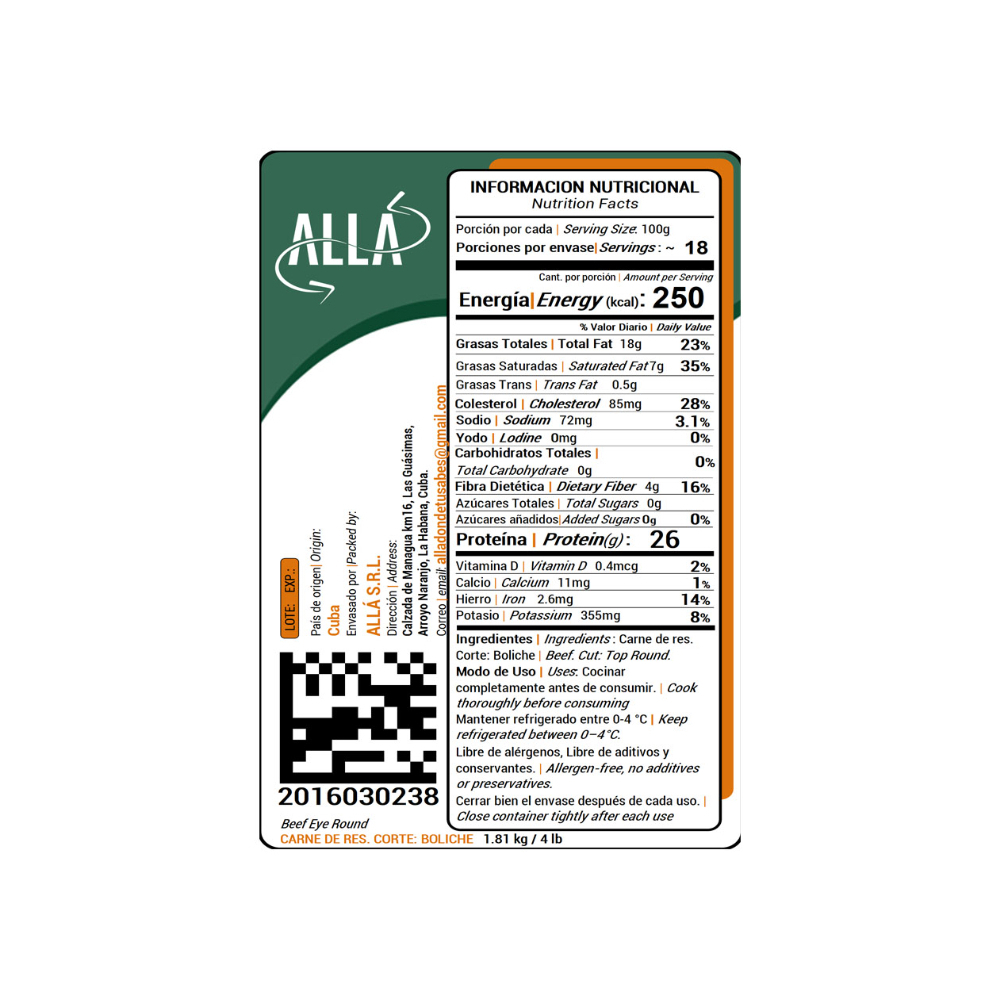 Boliche de res ALLÁ (1.81 kg / 4 lb) - Miniatura 4