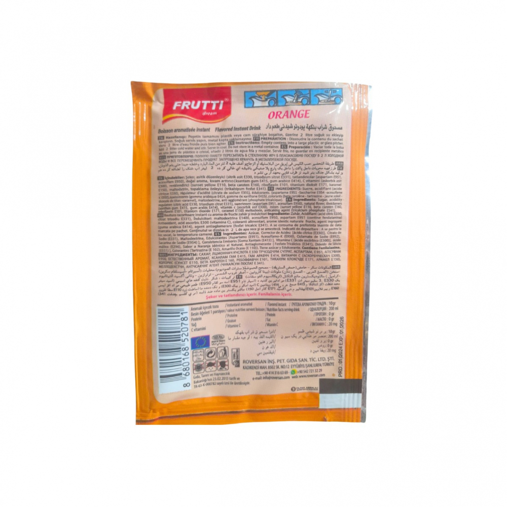 Refresco instantáneo sabor naranja Frutti Dream (10 g) - Miniatura 2