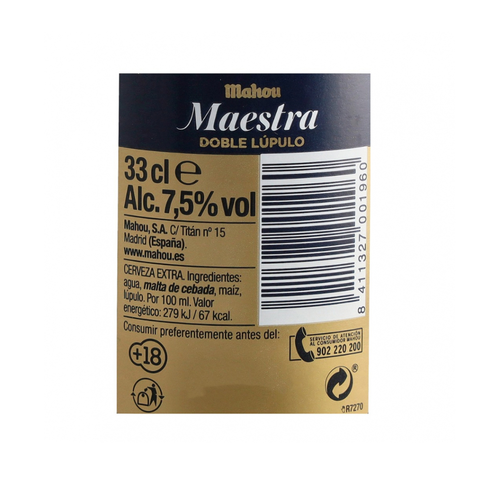 Cerveza de botella Maestra Mahou (6 x 330 ml) - Miniatura 4