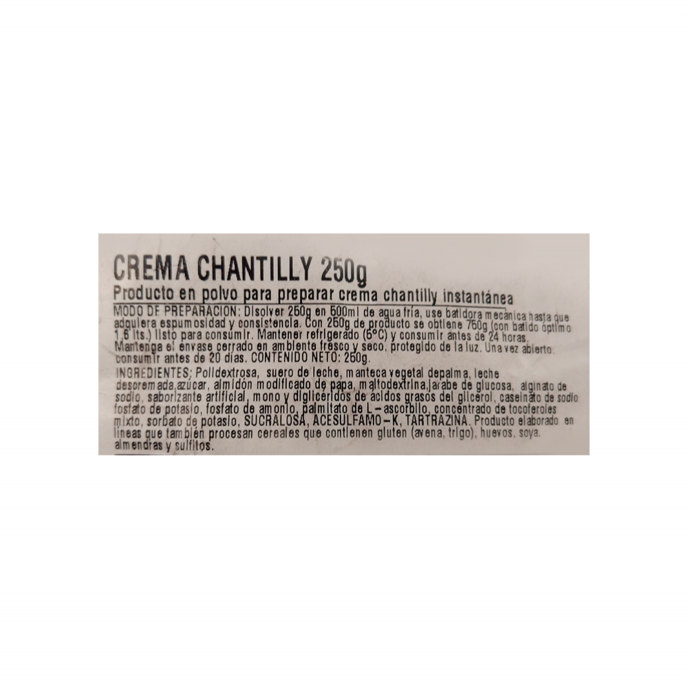 Crema chantilly instantánea Macro Food (250 g / 8.8 oz) - Miniatura 2