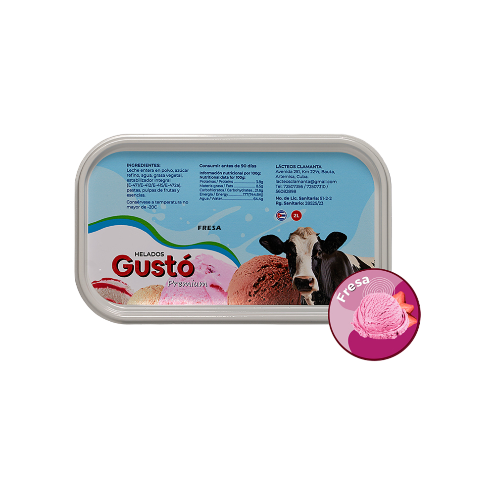 Helado Premium de fresa Gustó (2 L) - Miniatura 2