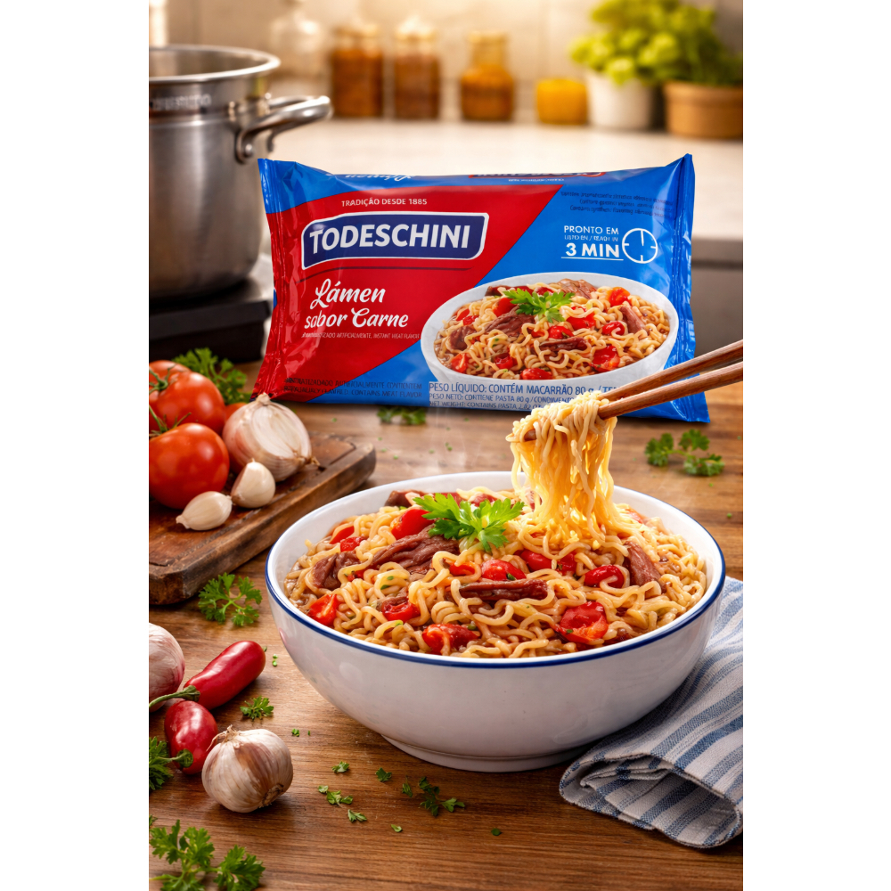 Fideos instantáneos sabor a carne Todeschini (85 g / 2.99 oz) - Miniatura 4