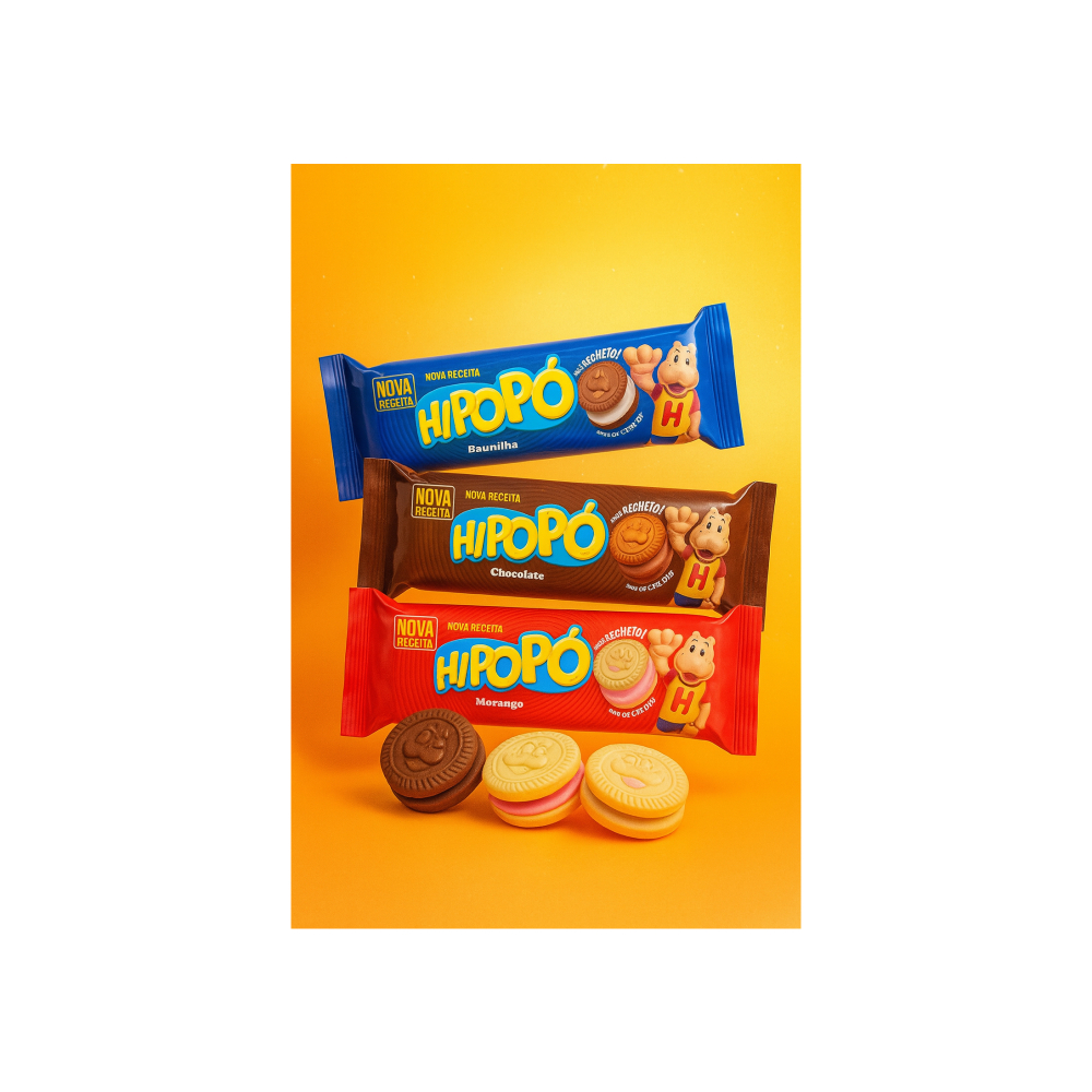Galletas con relleno sabor vainilla Hipopó (80 g / 2.82 oz) + Galletas con relleno sabor chocolate Hipopó (80 g , 2.82 oz) + Galletas con relleno sabor fresa Hipopó (80 g / 2.82 oz) - Miniatura 4