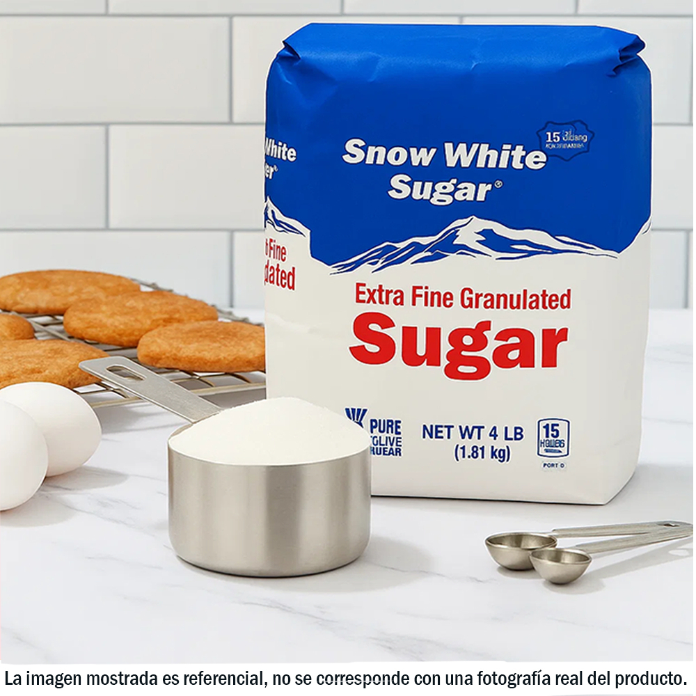 Azúcar blanca granulada extra fina Snow White Sugar (1.81 kg / 4 lb) - Miniatura 4