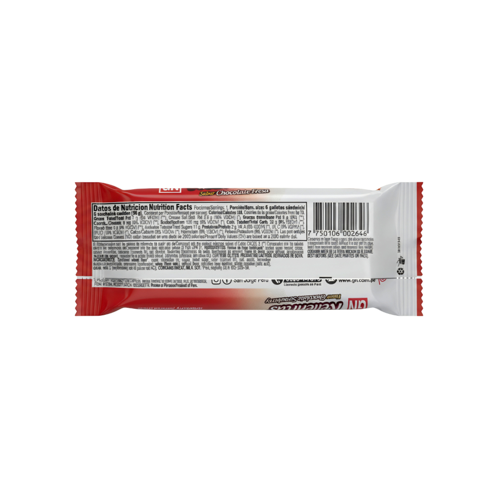 Galletas Rellenitas sabor chocolate-fresa GN (36 g / 1.27 oz) - Miniatura 2