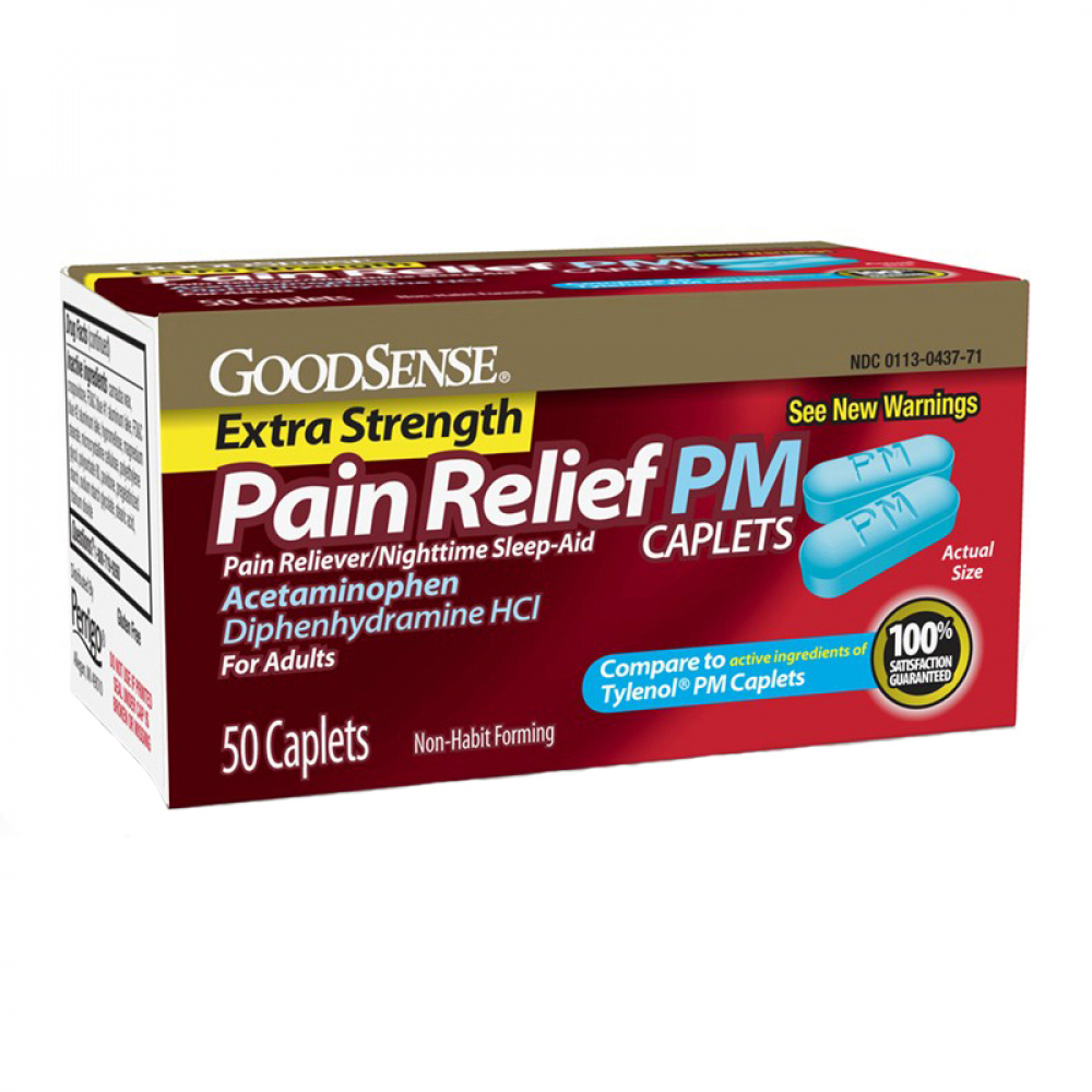 Acetaminofén 500 mg + Clorhidrato de Difenhidramina 25 mg GoodSense (50 tabletas) - Miniatura 2