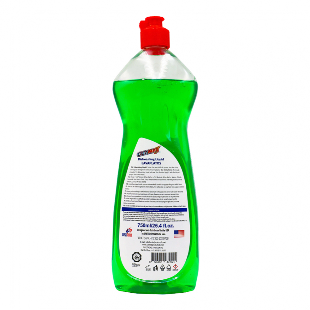 Detergente líquido lavavajillas aroma manzana Cleamax (750 ml) - Miniatura 2