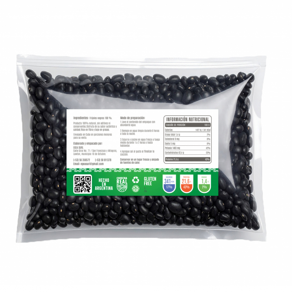 Frijoles negros Cosecha Real (6 x 1 kg / 2.2 lb) - Miniatura 2