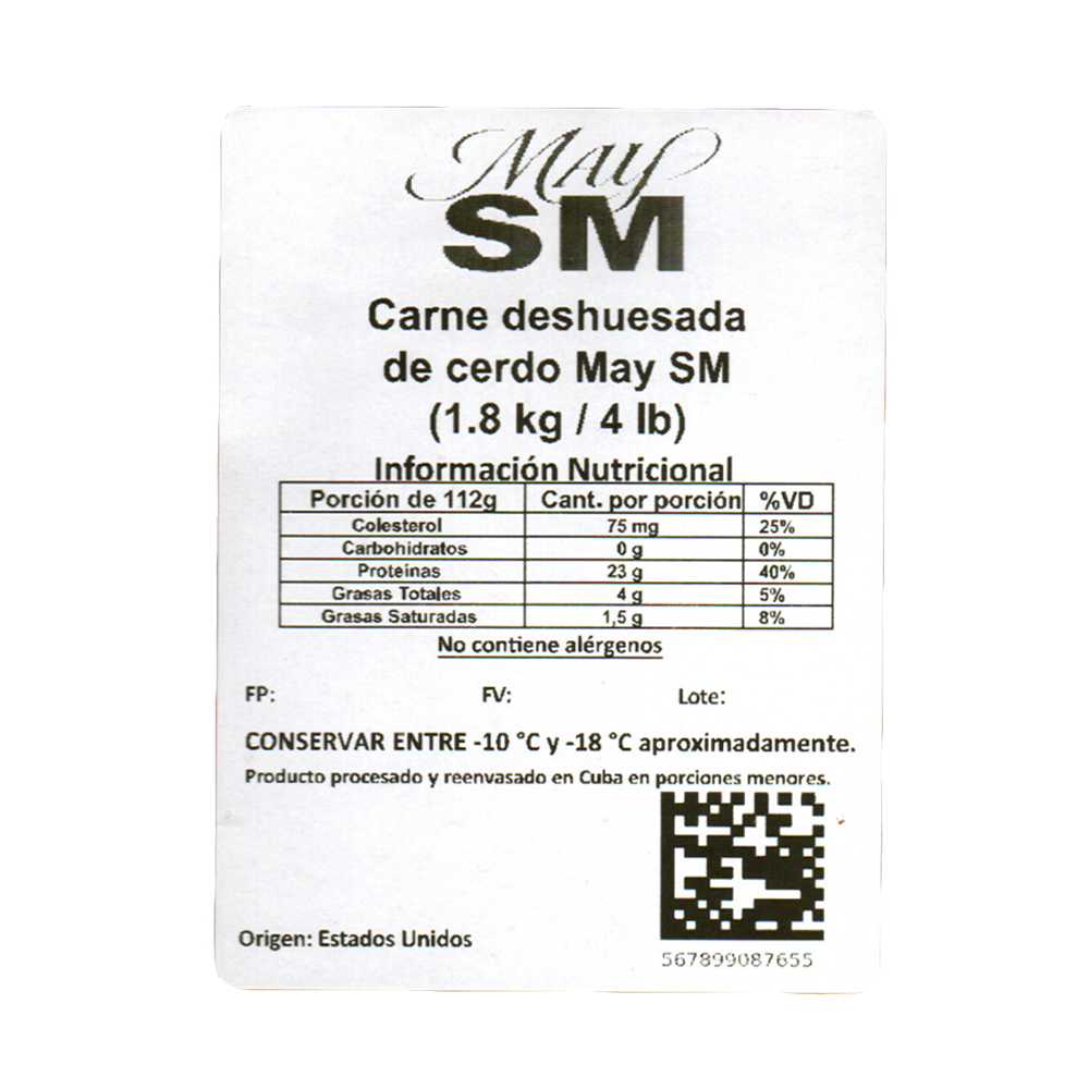 Carne deshuesada de cerdo May SM (1.8 kg / 4 lb) - Miniatura 3