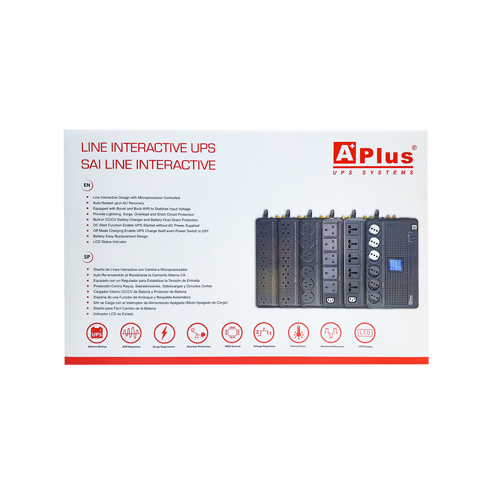 UPS línea interactiva con regulador de voltaje 600 VA APlus - Miniatura 2