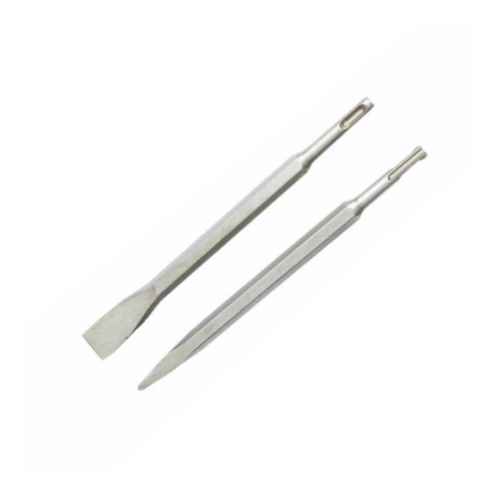 Set de 2 cinceles - broca tipo plano y punto - para martillo eléctrico Uyustols - Miniatura 4