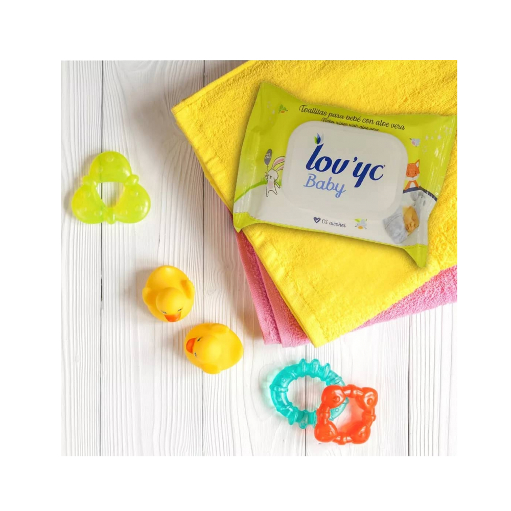 Toallitas húmedas para bebés con aloe vera Lov'yc Baby (120 U) - Miniatura 4