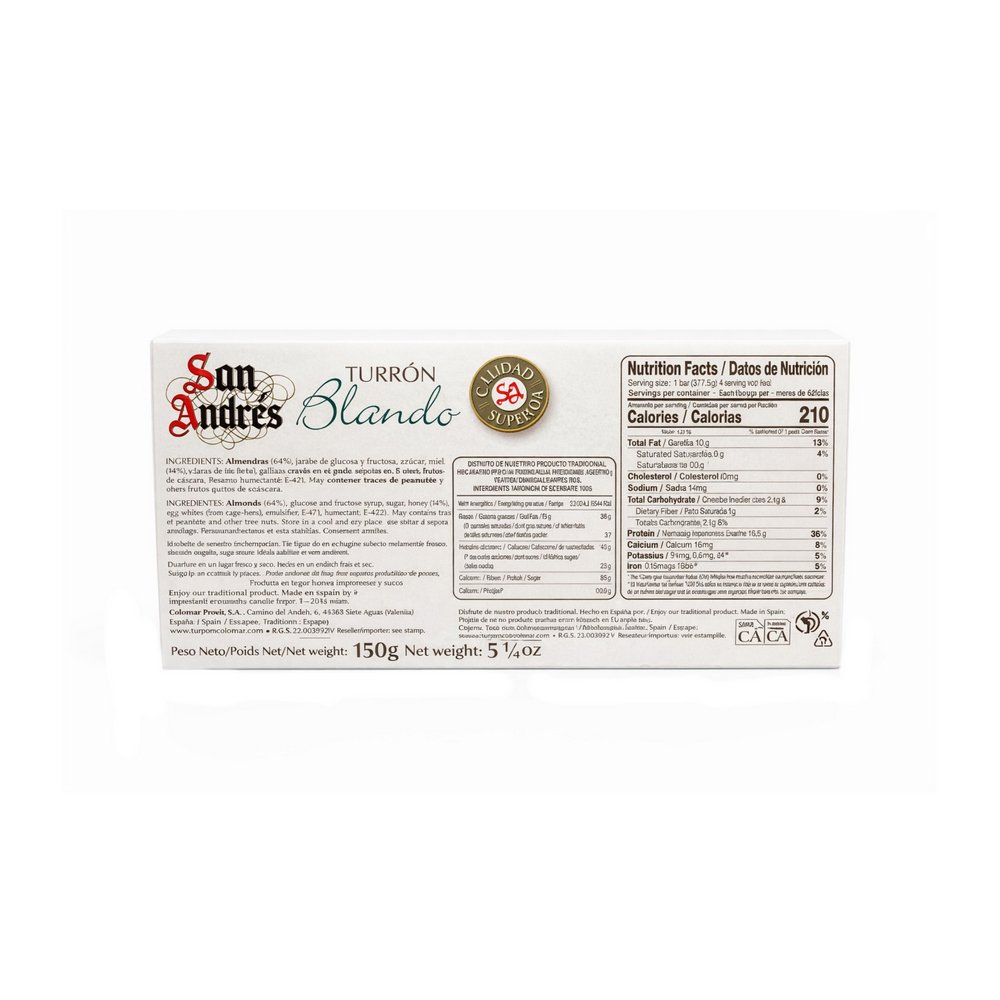 Turrón blando de almendras San Andrés (150 g / 5.29 oz) - Miniatura 2