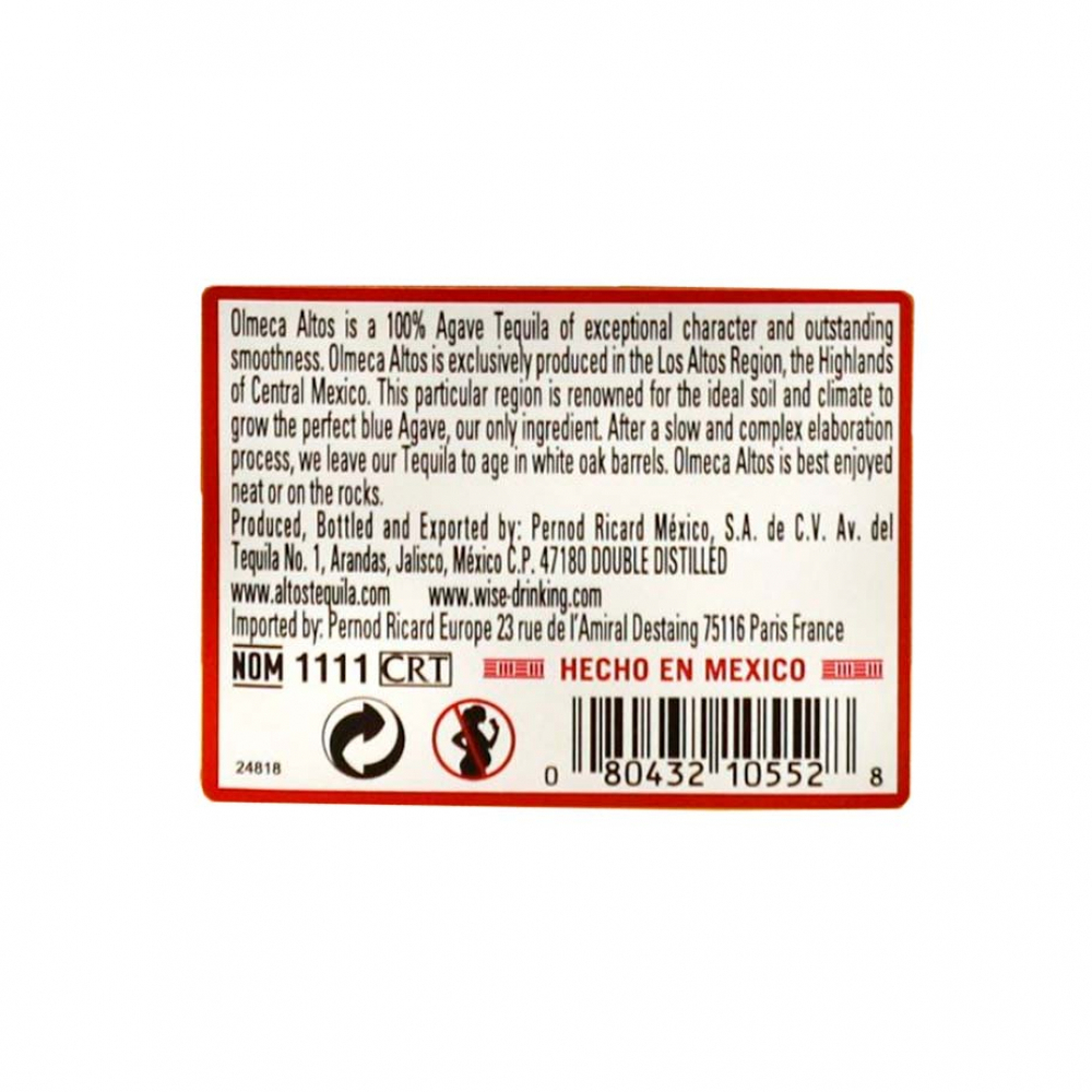 Tequila reposado 38 % vol Olmeca Altos (700 ml) - Miniatura 3