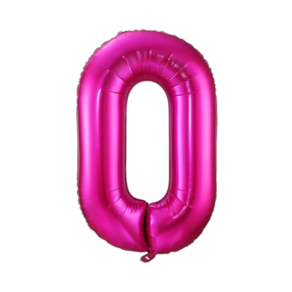Globo rosado Número 0 Balloon (32 pulgadas) - Miniatura 2