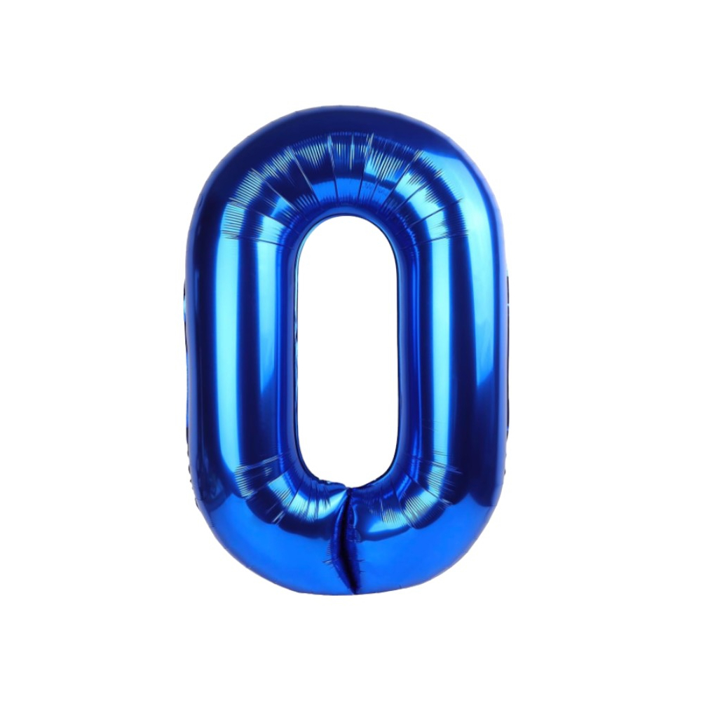 Globo azul número 0 Ballon (16 pulgadas) - Miniatura 2