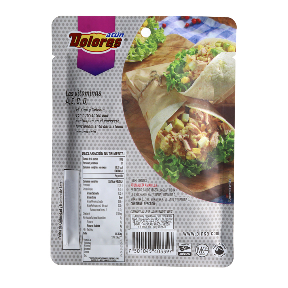 Atún en agua fortificado con vitaminas Forte Dolores (74 g / 2.61 oz) - Miniatura 3