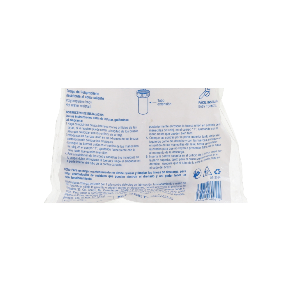 Cifa doble de fregadero 1 1/2 pulgadas Foset - Miniatura 4