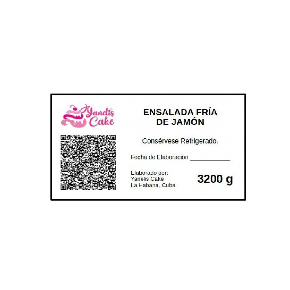 Ensalada fría de jamón Yanelis Cake (3.2 kg / 7 lb) - Miniatura 3