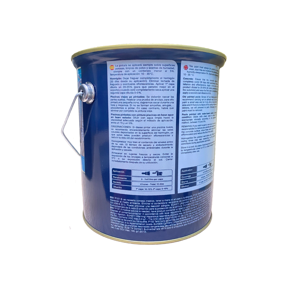 Pintura para piscina a base de agua color azul miramar Macy (4 L) - Miniatura 2