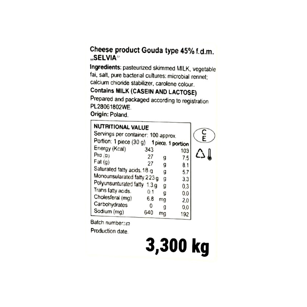 Queso tipo gouda Selvia (3.3 kg / 7.27 lb) - Miniatura 2