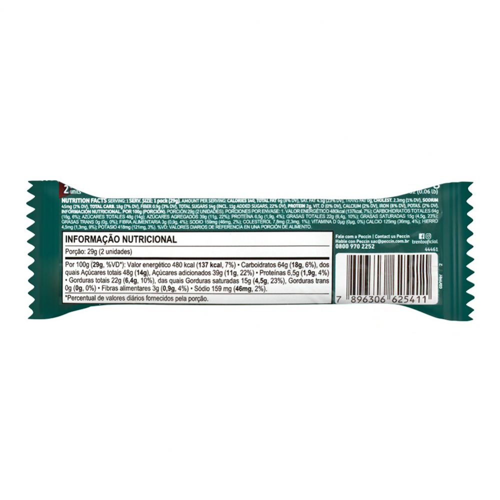 Barquilla rellena sabor trufa de chocolate y cubierta con chocolate con leche Trento (29 g / 1.02 oz) - Miniatura 2