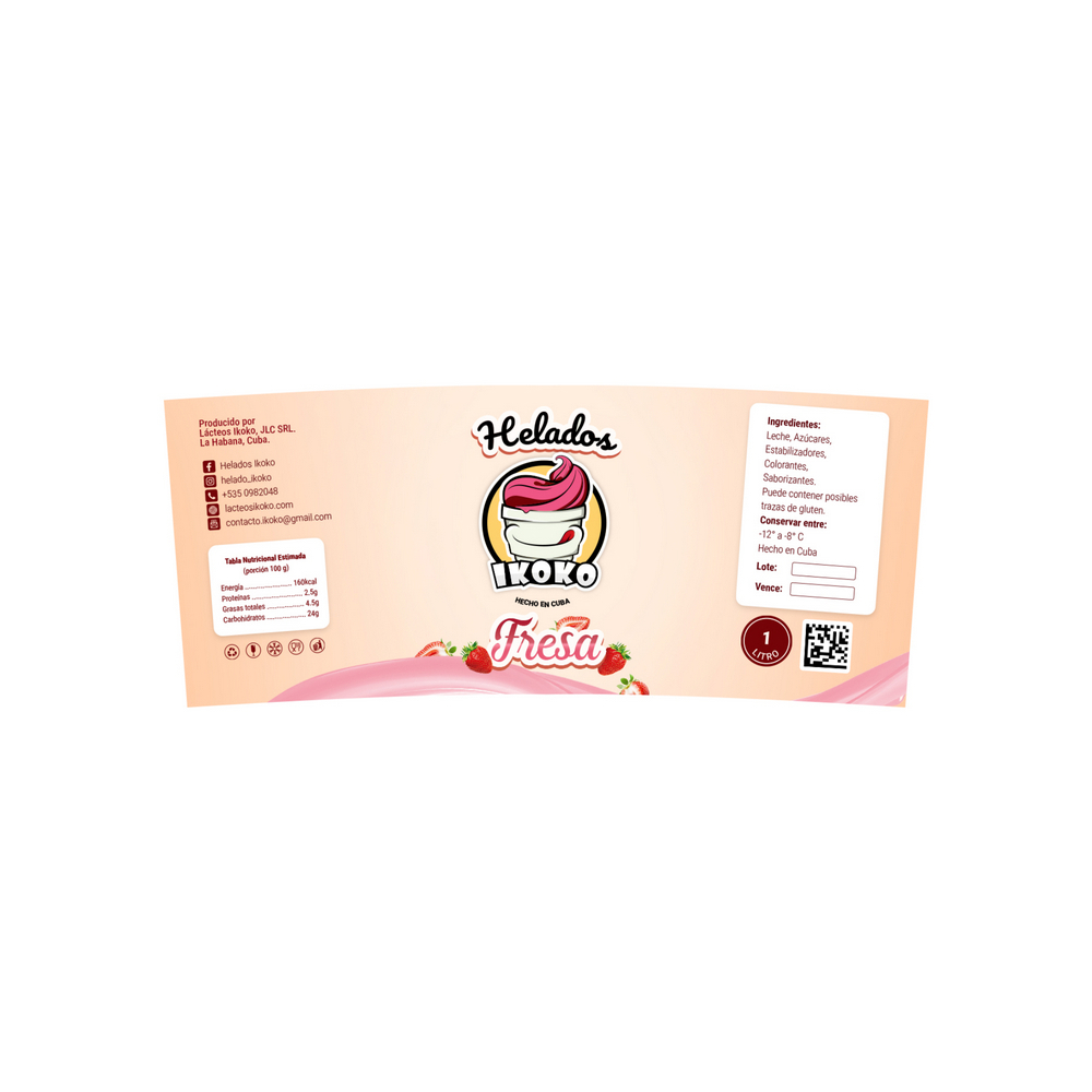 Helado sabor fresa Ikoko (1 L) - Miniatura 2