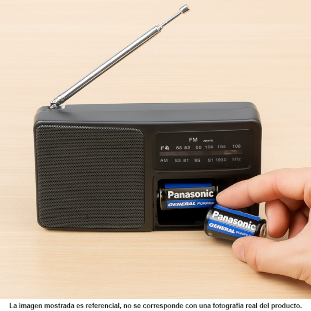 Conjunto de dos baterías de carbón-zinc tipo C2 Panasonic - Miniatura 3