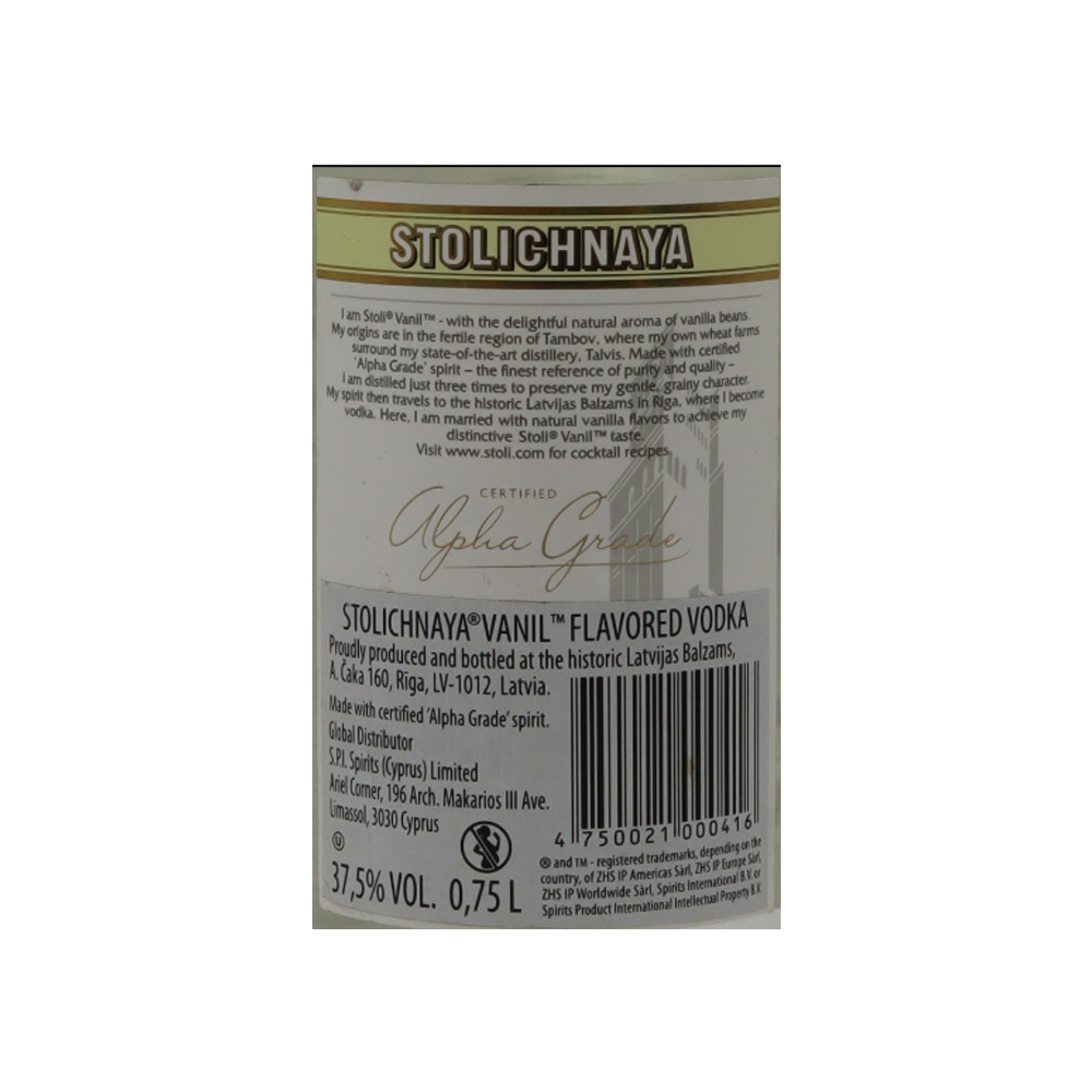Vodka premium sabor vainilla Stolichnaya (750 ml) - Miniatura 3