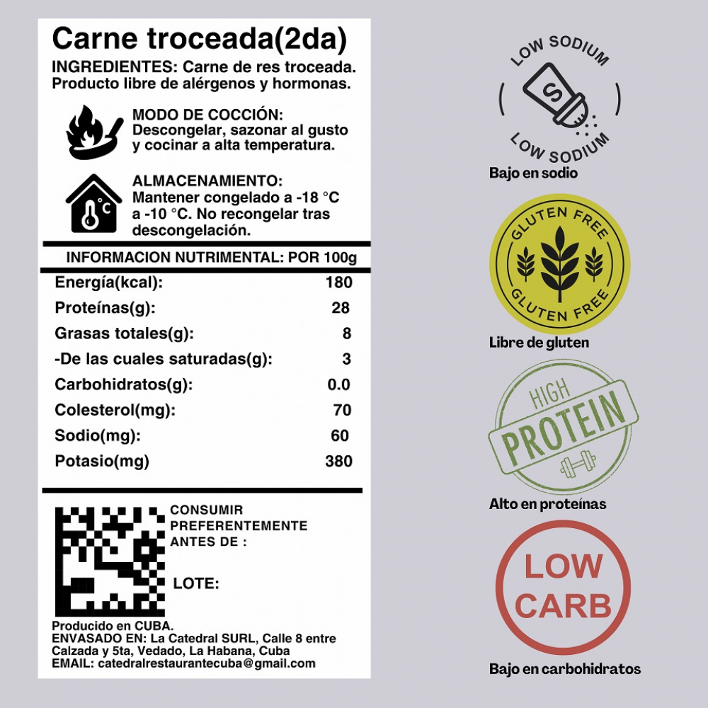 Carne de res troceada AZ Mercado-Familiar (1 kg / 2.2 lb) - Miniatura 4