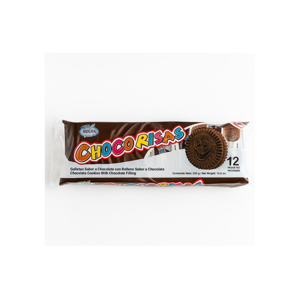 Galletas sabor chocolate con relleno sabor chocolate Chocorisas Molsa (300 g / 10.58 oz) - Miniatura 2