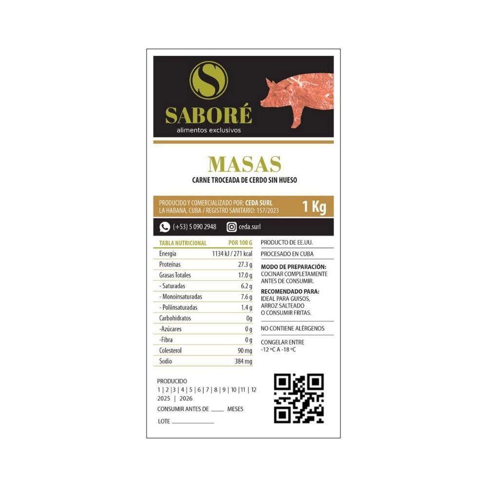 Masas de cerdo deshuesado Saboré (1 kg / 2.2 lb) - Miniatura 2