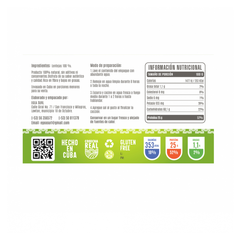 Lentejas Cosecha Real (5 x 1 kg / 2.2 lb) - Miniatura 2