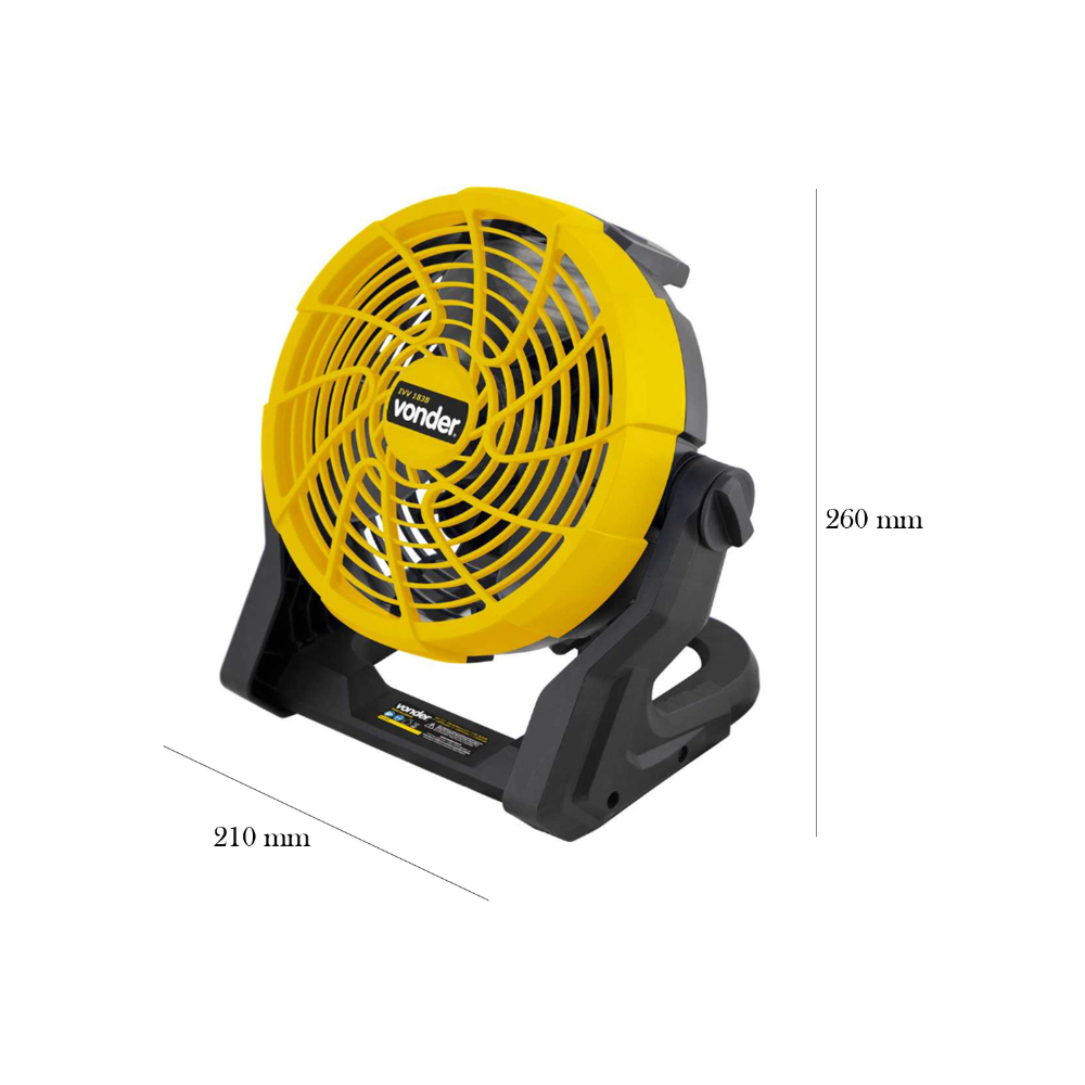 Ventilador de batería intercambiable de 18 V Vonder IVV1838 - Miniatura 3