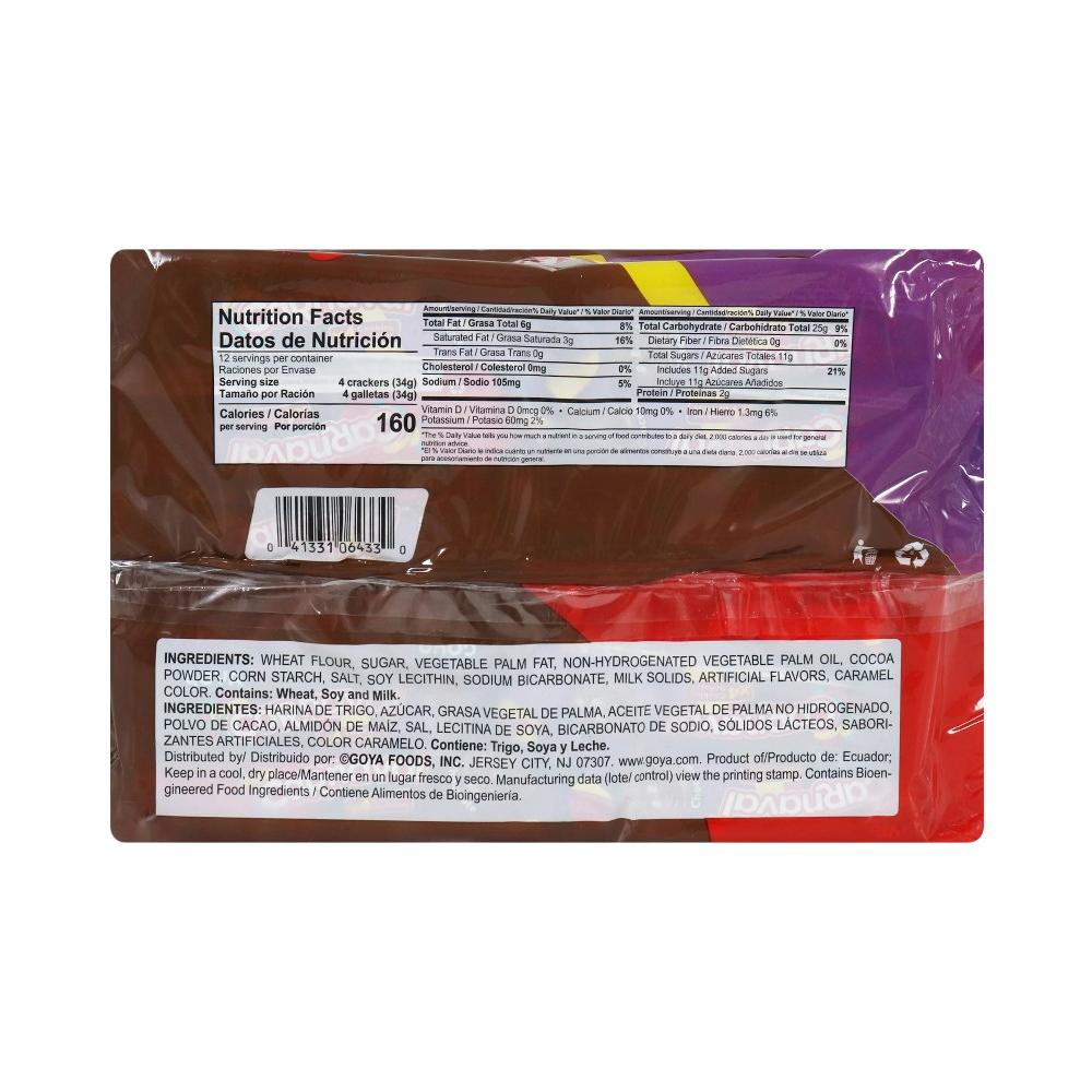 Galletas de chocolate rellenas con crema sabor a vainilla Carnaval Goya (403 g / 14.2 oz) - Miniatura 2