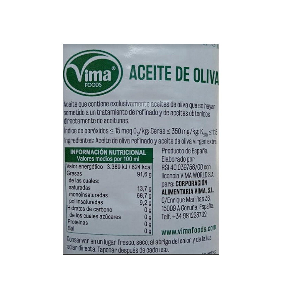 Aceite de oliva Vima Foods (1 L) - Miniatura 4