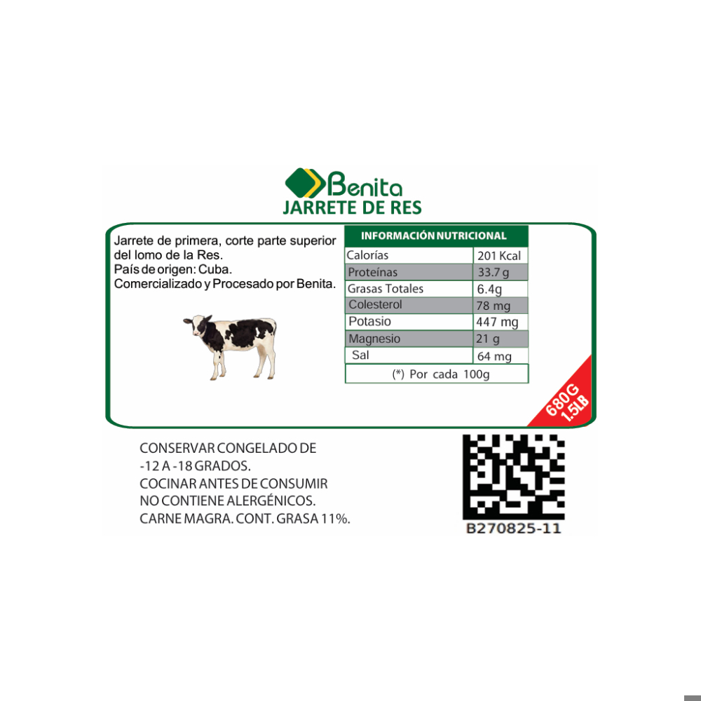 Jarrete de res Benita (680 g / 1.5 lb) - Miniatura 3