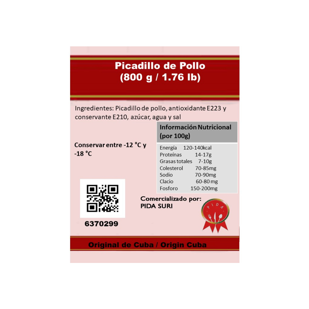 Picadillo de pollo Pida (800 g / 1.76 lb) - Miniatura 3